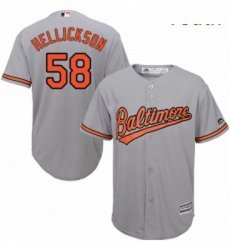 Youth Majestic Baltimore Orioles 58 Jeremy Hellickson Replica Grey Road Cool Base MLB Jersey 