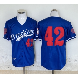 Men Brooklyn Dodgers  42 Jackie Robinson Royal Stitched Baseball Jersey