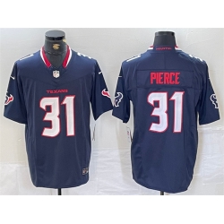 Men Houston Texans 31 Dameon Pierce Navy F U S E  Vapor Limited Stitched Footb