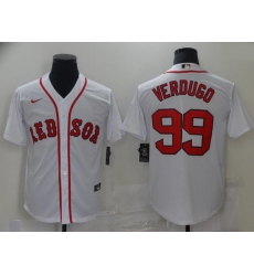 Men Men Boston Red Sox 99 Verdugo White Game 2021 Nike MLB Jersey