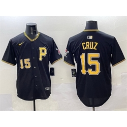 Men Pittsburgh Pirates 15 Oneil Cruz Black 2025 Limited Stitched Baseball Jersey