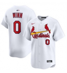 Men St  Louis Cardinals 0 Masyn Winn White Home Limited Stitched Baseball Jersey