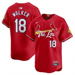 Men St  Louis Cardinals 18 Jordan Walker Red 2024 City Connect Limited Stitched Baseball Jersey