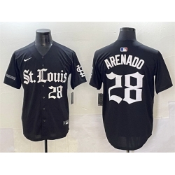 Men St  Louis Cardinals 28 Nolan Arenado Black Gothic Legacy Edition Vapor Premier Limited Stitched Baseball Jersey