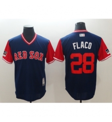 Men's Boston Red Sox #28 J.D. Martinez Flaco Navy Players Weekend Team Jersey