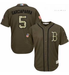 Mens Majestic Boston Red Sox 5 Nomar Garciaparra Replica Green Salute to Service MLB Jersey