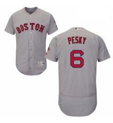 Mens Majestic Boston Red Sox 6 Johnny Pesky Grey Road Flex Base Authentic Collection MLB Jersey