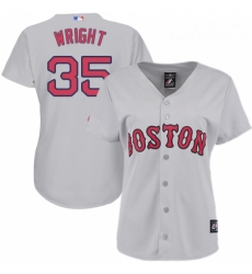 Womens Majestic Boston Red Sox 35 Steven Wright Authentic Grey Road MLB Jersey