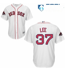 Womens Majestic Boston Red Sox 37 Bill Lee Authentic White Fashion 2018 World Series Champions MLB Jersey