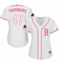 Womens Majestic Boston Red Sox 47 Tyler Thornburg Authentic White Fashion 2018 World Series Champions MLB Jersey