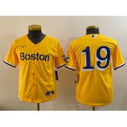 Youth Boston Red Sox 19 Roman Anthony Gold City Connect Stitched Baseball Jersey