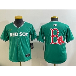 Youth Boston Red Sox Team Big Logo Green 2025 City Connect Limited Stitched Baseball Jersey