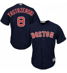 Youth Majestic Boston Red Sox 8 Carl Yastrzemski Replica Navy Blue Alternate Road Cool Base MLB Jersey