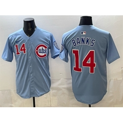 Men Chicago Cubs  14 Ernie Banks Blue 2024 25 2nd Alternate Limited Stitched Baseball Jersey