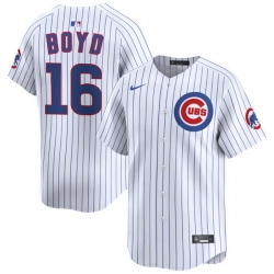 Men Chicago Cubs 16 Matthew Boyd White Home Limited Stitched Baseball Jersey