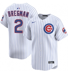 Men Chicago Cubs 2 Alex Bregman White 2026 Home Limited Stitched Baseball Jersey