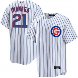 Men Chicago Cubs 21 Sh u014Dta Imanaga White Cool Base Stitched Baseball Jersey