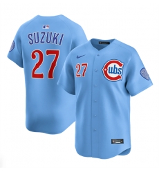 Men Chicago Cubs 27 Seiya Suzuki Blue 2024 25 2nd Alternate Limited Stitched Baseball Jersey