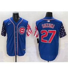 Men Chicago Cubs 27 Seiya Suzuki Royal 2025 Independence Day Vapor Premier Limited Stitched Baseball Jersey