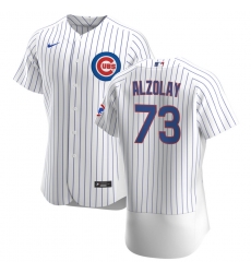 Men Chicago Cubs 73 Adbert Alzolay Men Nike White Home 2020 Flex Base Player Jersey