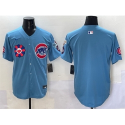 Men Chicago Cubs Blank Blue 2025 Tokyo Series 2nd Alternate Limited Stitched Baseball Jersey