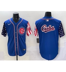 Men Chicago Cubs Team Big Logo Royal 2025 Independence Day Vapor Premier Limited Stitched Baseball Jersey