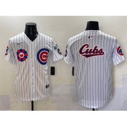 Men Chicago Cubs Team Big Logo White 2025 Tokyo Series Limited Stitched Baseball Jersey