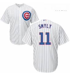 Mens Majestic Chicago Cubs 11 Drew Smyly Replica White Home Cool Base MLB Jersey 