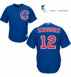 Mens Majestic Chicago Cubs 12 Kyle Schwarber Replica Royal Blue Alternate Cool Base MLB Jersey