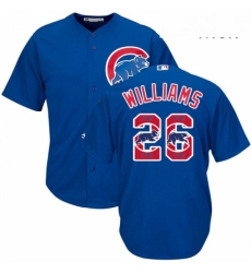 Mens Majestic Chicago Cubs 26 Billy Williams Authentic Royal Blue Team Logo Fashion Cool Base MLB Jersey