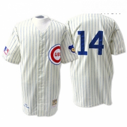 Mens Mitchell and Ness Chicago Cubs 14 Ernie Banks Replica Cream 1969 Throwback MLB Jersey