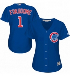 Womens Majestic Chicago Cubs 1 Kosuke Fukudome Authentic Royal Blue Alternate MLB Jersey