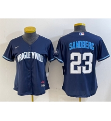 Youth Chicago Cubs 23 Ryne Sandberg Navy City Connect Stitched Jersey