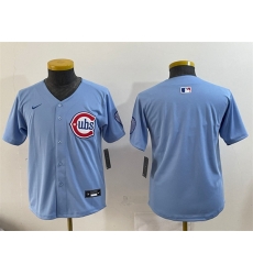 Youth Chicago Cubs Blank Blue 2024 25 2nd Alternate Limited Stitched Baseball Jersey