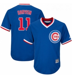 Youth Majestic Chicago Cubs 11 Yu Darvish Replica Royal Blue Cooperstown Cool Base MLB Jersey 