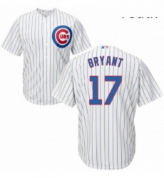 Youth Majestic Chicago Cubs 17 Kris Bryant Authentic White Home Cool Base MLB Jersey