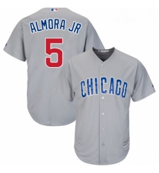 Youth Majestic Chicago Cubs 5 Albert Almora Jr Authentic Grey Road Cool Base MLB Jersey 