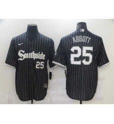 Chicago White Sox 25 Jeff Abbott Black 2021 City Connect Cool Base Jersey