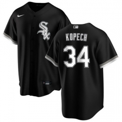 Men Chicago White Sox 34 Michael Kopech Black Cool Base Stitched Jersey