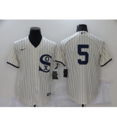 Men Chicago White Sox 5 Yolmer Sanchez Cream Game 2021 Field of Dreams Jersey