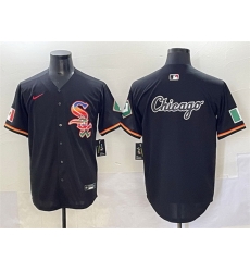Men Chicago White Sox Team Big Logo Black Mexico Limited Stitched Jersey 001