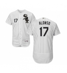 Mens Chicago White Sox 17 Yonder Alonso White Home Flex Base Authentic Collection Baseball Jersey