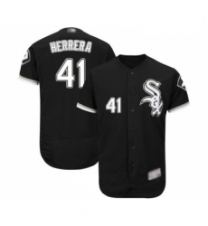 Mens Chicago White Sox 41 Kelvin Herrera Black Alternate Flex Base Authentic Collection Baseball Jersey