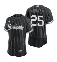 Men's Chicago White Sox Southside Jim Abbott Black Authentic Jersey