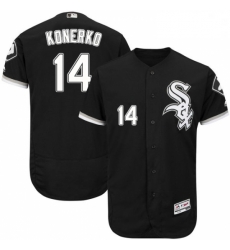 Mens Majestic Chicago White Sox 14 Paul Konerko Black Flexbase Authentic Collection MLB Jersey