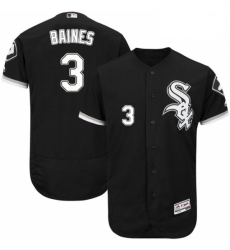 Mens Majestic Chicago White Sox 3 Harold Baines Black Flexbase Authentic Collection MLB Jersey