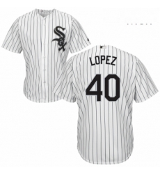 Mens Majestic Chicago White Sox 40 Reynaldo Lopez Replica White Home Cool Base MLB Jersey 