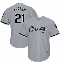 Mens Majestic Chicago White Sox 53 Welington Castillo Replica Grey Road Cool Base MLB Jersey 