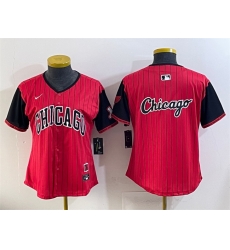 Women Chicago White Sox Team Big Logo Red Black 2025 City Connect Limited Stitched Baseball Jersey 002