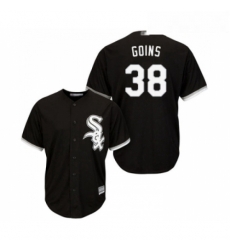 Youth Chicago White Sox 38 Ryan Goins Replica Black Alternate Home Cool Base Baseball Jersey 